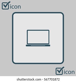laptop icon. Flat design style. Laptop as a business tool.