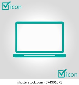 laptop icon. Flat design style. Laptop as a business tool.