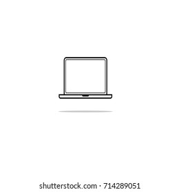 Laptop icon. Flat design. Vector Illustration.