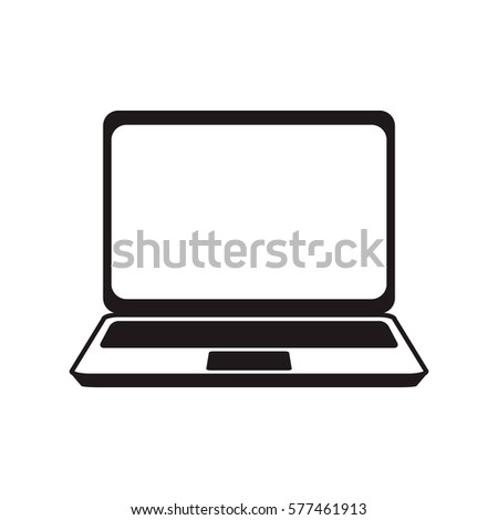 Laptop Icon Flat Design Vector Illustration Stock Vektorgrafik