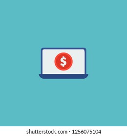 Laptop icon flat element. Vector illustration of laptop icon flat isolated on clean background for your web mobile app logo design.