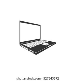 Laptop icon flat. Illustration isolated vector sign symbol