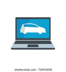 Laptop icon. Flat illustration of Laptop vector icon for web isolated on white background