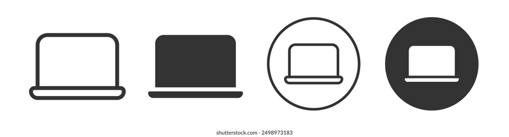 icono de portátil Conjunto de logotipo plano colección