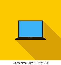 Laptop icon, flat style