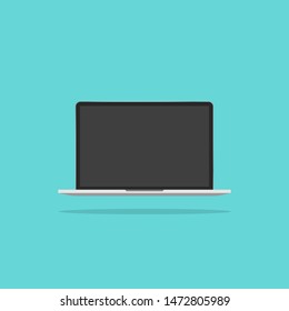 Laptop icon flat style with shadow