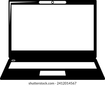 Laptop Icon in flat style. Vector Illustration