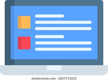 Laptop Icon Flat Vector Illustration
