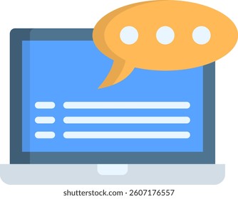 Laptop Icon Flat Vector Illustration