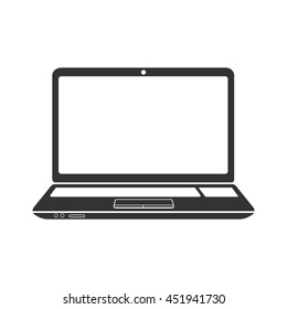 Laptop icon. Flat vector illustration in black on white background. EPS 10