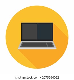 laptop icon. flat icon vector with long shadow effect. suitable for technological purposes