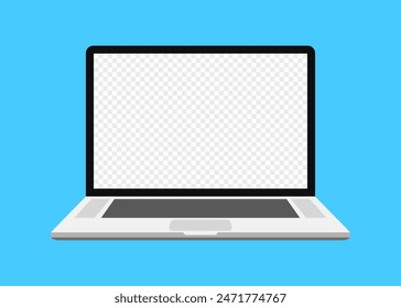 Laptop icon. Flooded background. Flat style. Vector icon.