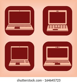 Laptop icon - four variations