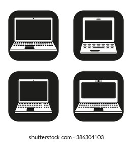 Laptop icon in four variations