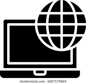 Laptop Icon Glyph Vector Illustration
