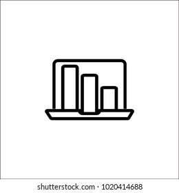 icono de portátil con gráfico en la pantalla