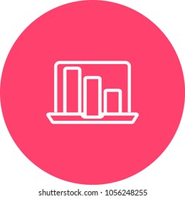 laptop icon with graph on the screen