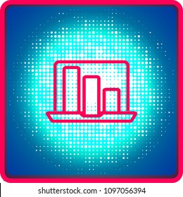 icono de portátil con gráfico en la pantalla
