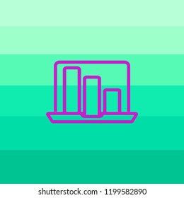 icono de portátil con gráfico en la pantalla