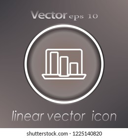 laptop icon with graph on the screen