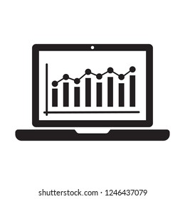 Laptop icon with graph on the screen