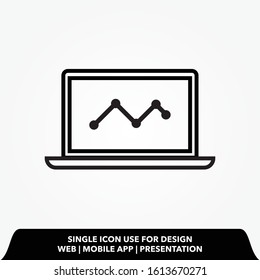 laptop icon with graph on the screen