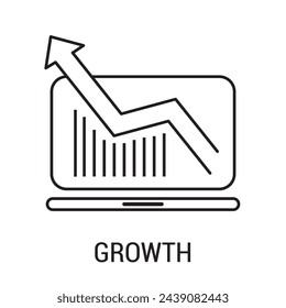 icono del ordenador portátil con gráfico en la pantalla icono de comercio, informe de estadísticas, monitor, portátil, virtualización de datos, presentación, diagrama, diseño web,