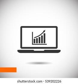  laptop icon with graph on the screen