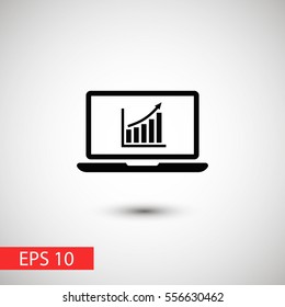  laptop icon with graph on the screen