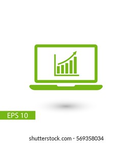  laptop icon with graph on the screen