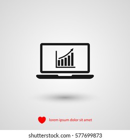  laptop icon with graph on the screen