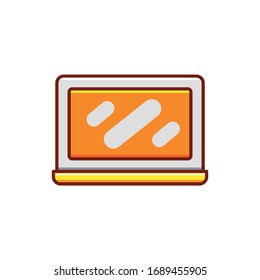 Laptop icon. Graphic element illustration with different style on white background. Vector Illustration. 