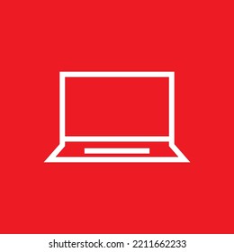Laptop icon, graphic resource template, vector illustration.
