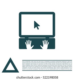 Laptop Icon with hand