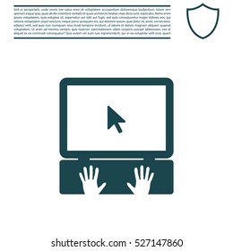 Laptop Icon with hand