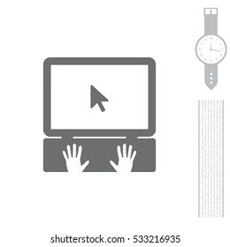 Laptop Icon with hand