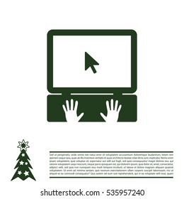 Laptop Icon with hand