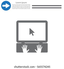 Laptop Icon with hand