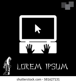 Laptop Icon with hand