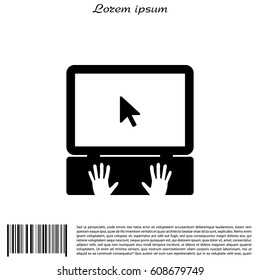 Laptop Icon with hand