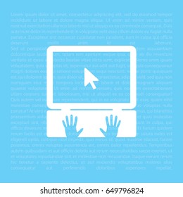 Laptop Icon with hand