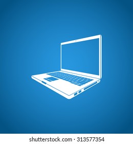 Laptop Icon illustration. Flat design style eps 10