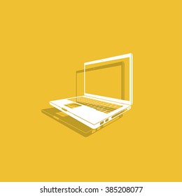 Laptop Icon illustration. Flat design style eps 10