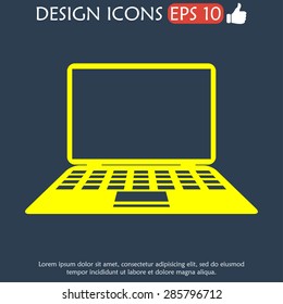 Laptop Icon illustration. Flat vector illustrator Eps