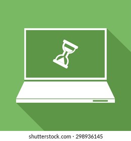 Laptop Icon illustration a long shadow