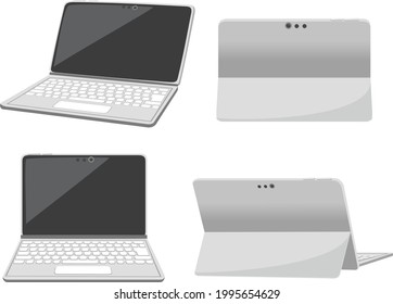 Laptop icon illustration set with different angles[vector image]