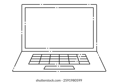 Laptop icon illustration. Simple computer symbol.