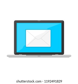 Laptop Icon Illustration Vector with email