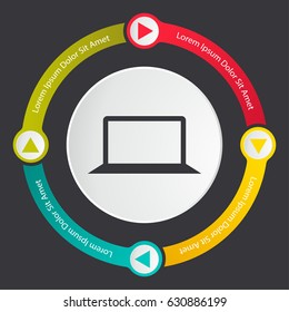 laptop icon. Laptop infographics template