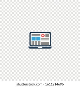 Laptop icon with information on a transparent background.